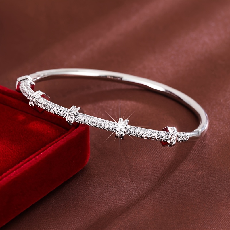Golden Zirconia Women's Bracelet Sparkling Jewelry Gift